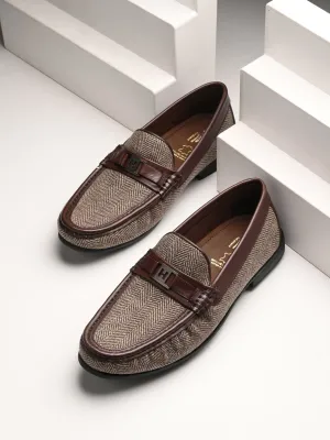 HITZ5340-Men's Brown Leather Casual Loafers