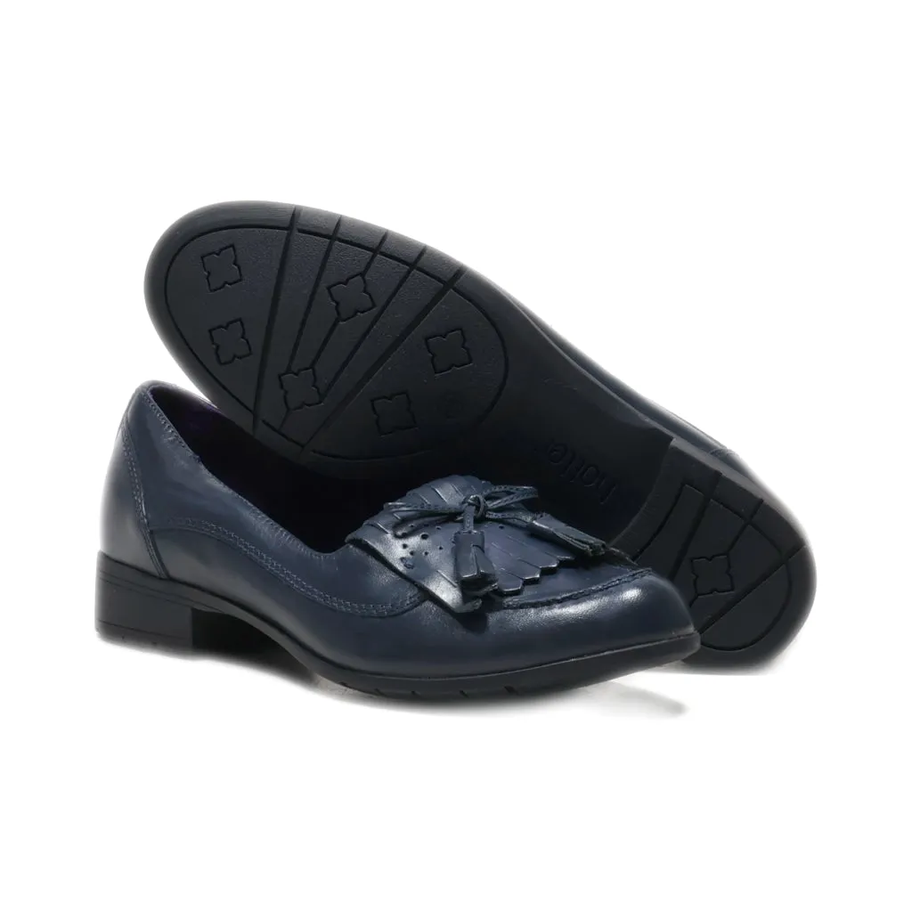 Hotter Loafers Leather Blue Colour For Women