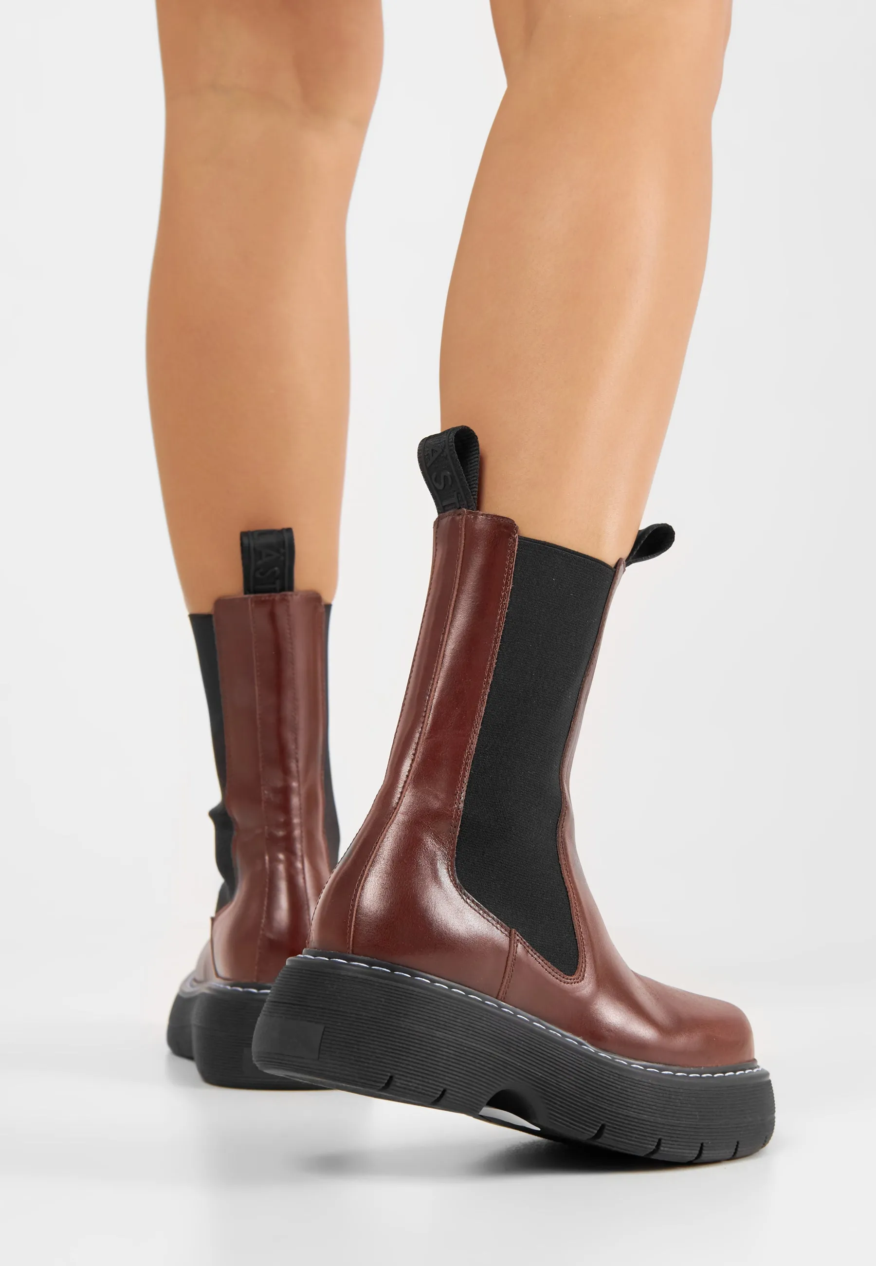 Joy Dark Brown High Chelsea Boots