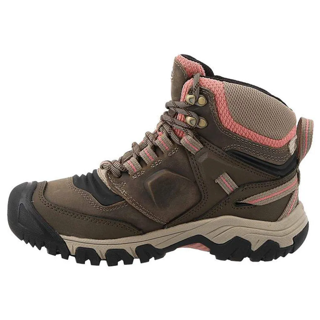 Keen Womens Boots Ridge Flex Mid WP Lace-Up Ankle Hiking Leather Textile - UK 5.5