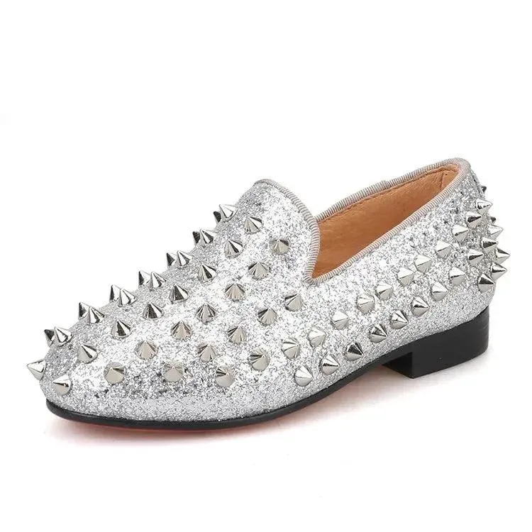 Kids Loafers Timeless Elegance: Handmade Spiked Loafers for Kids