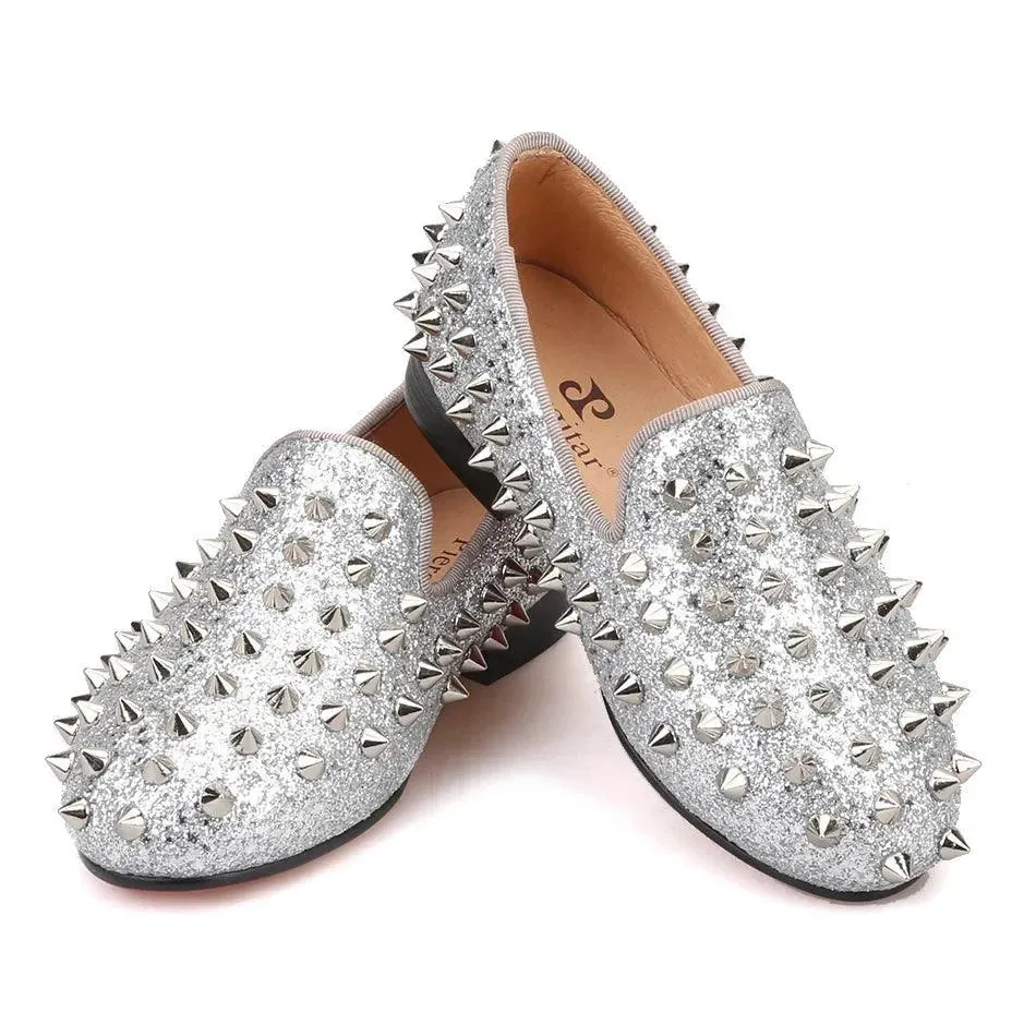 Kids Loafers Timeless Elegance: Handmade Spiked Loafers for Kids