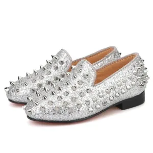 Kids Loafers Timeless Elegance: Handmade Spiked Loafers for Kids