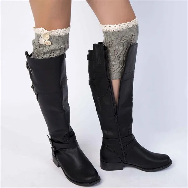 Lace Button Boot Cuffs