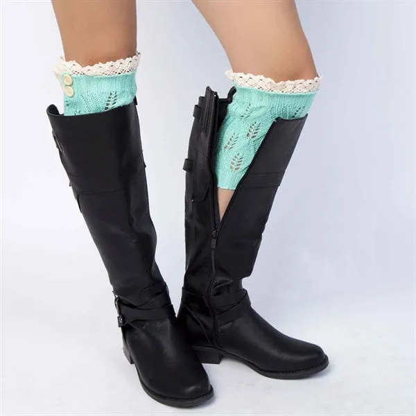 Lace Button Boot Cuffs