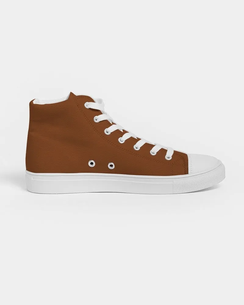 Medium Dark Orange Men's High-top Canvas Sneakers | Men's | Medium Dark Pure Orange | C0M75Y100K60