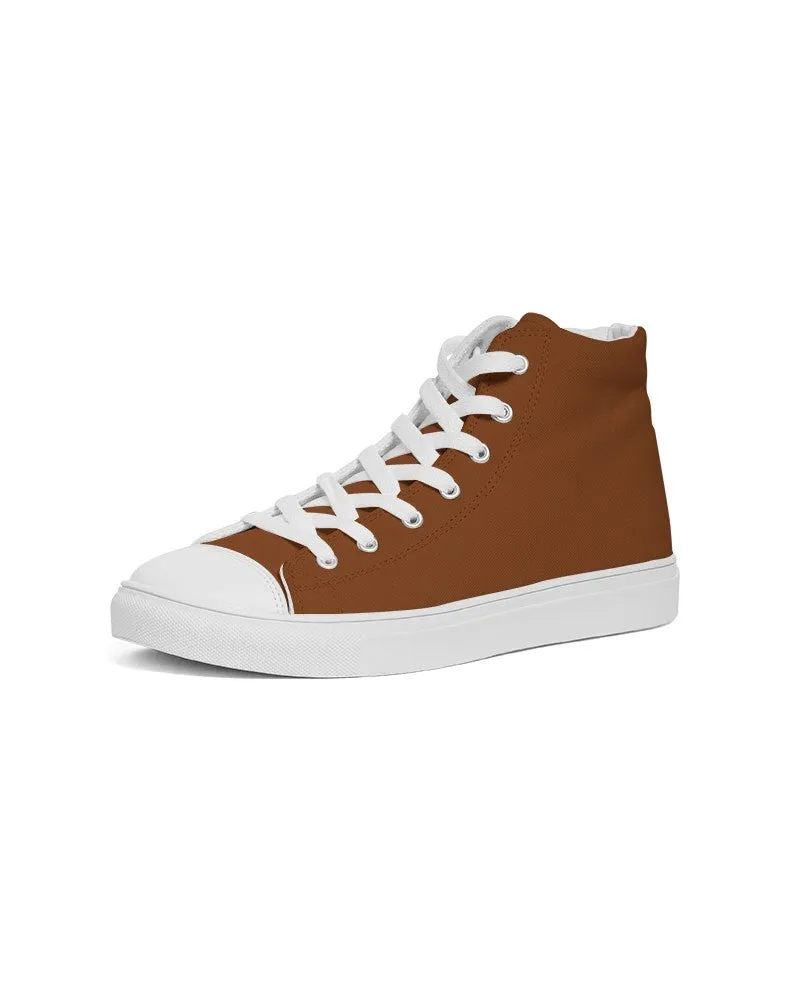 Medium Dark Orange Men's High-top Canvas Sneakers | Men's | Medium Dark Pure Orange | C0M75Y100K60