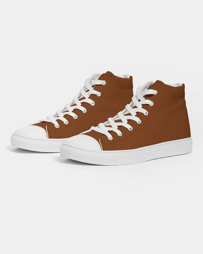 Medium Dark Orange Men's High-top Canvas Sneakers | Men's | Medium Dark Pure Orange | C0M75Y100K60