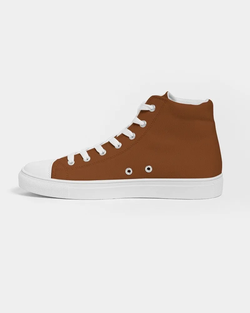 Medium Dark Orange Men's High-top Canvas Sneakers | Men's | Medium Dark Pure Orange | C0M75Y100K60