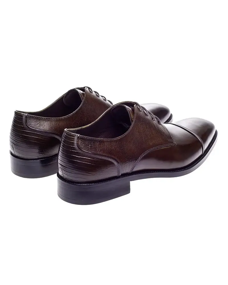 Melton Grain Derby Shoes - Brown