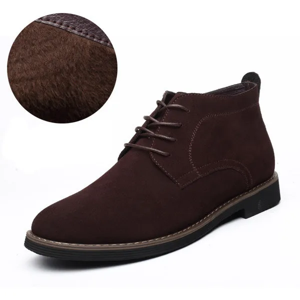 Men Boots Solid Casual Leather Autumn Winter Ankle Boots NPEZKGC Brand Male Suede Leather Men Shoes