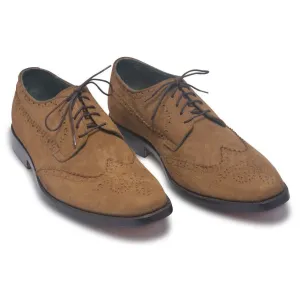 Men Brown Suede Leather Shoes with Laces