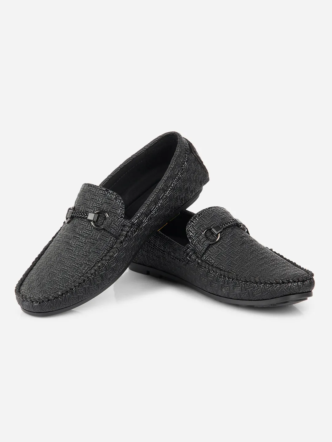 Men's Black Saddle Trim Loafer (IX4104)