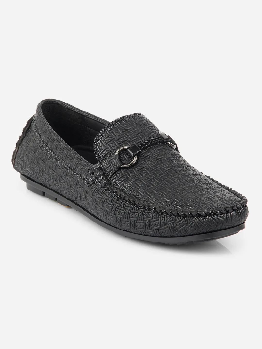 Men's Black Saddle Trim Loafer (IX4104)