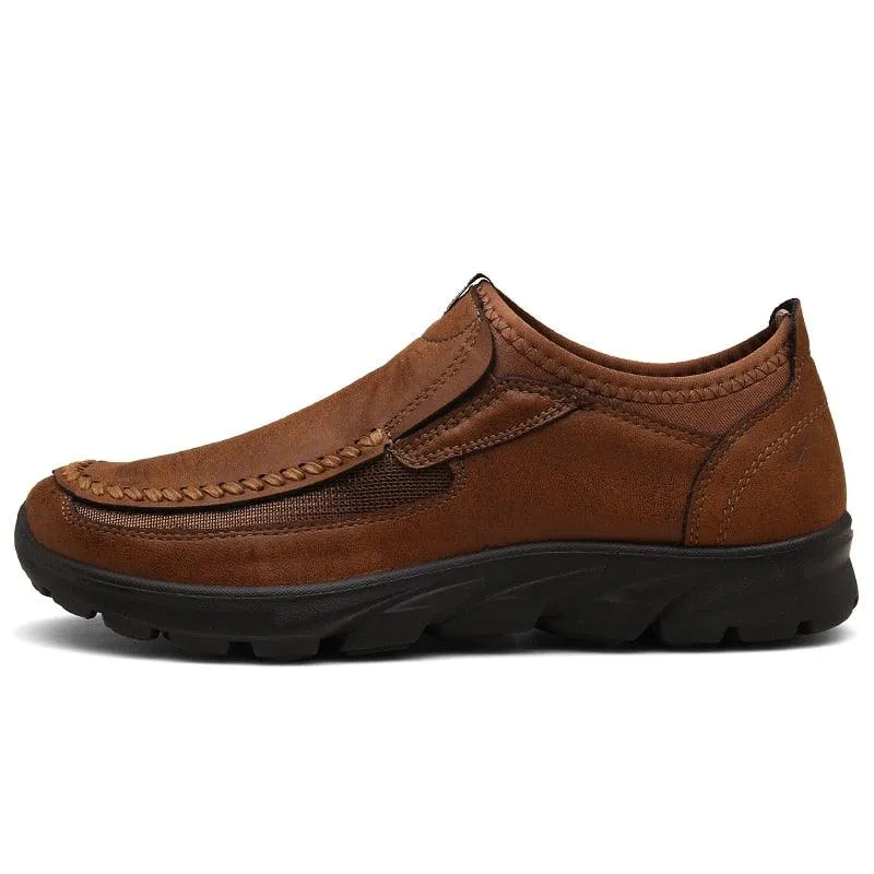 Mens Casual Leather Slip On Shoes Men Loafers Breathable