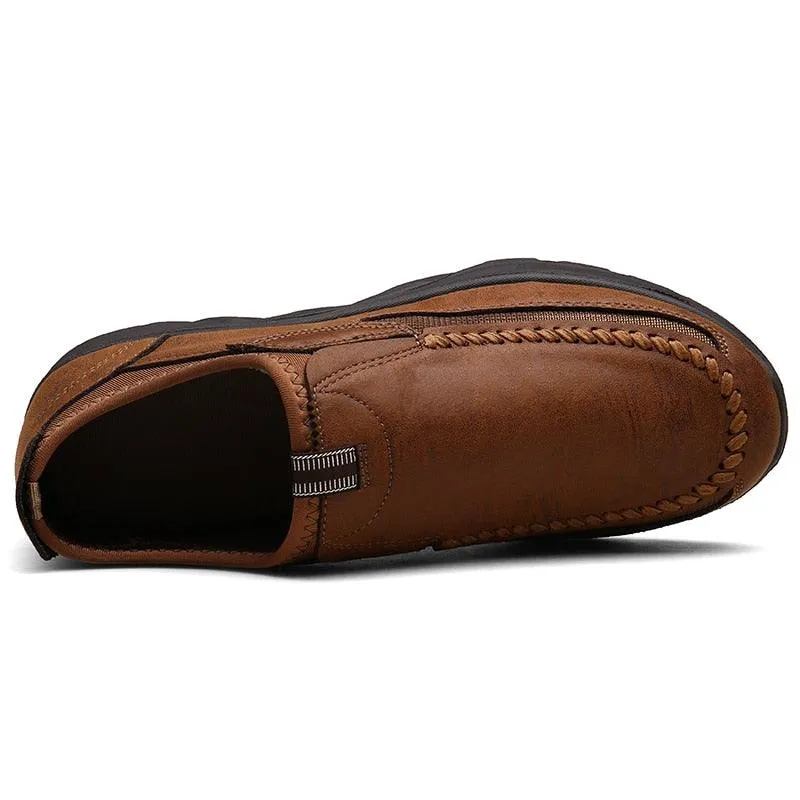 Mens Casual Leather Slip On Shoes Men Loafers Breathable