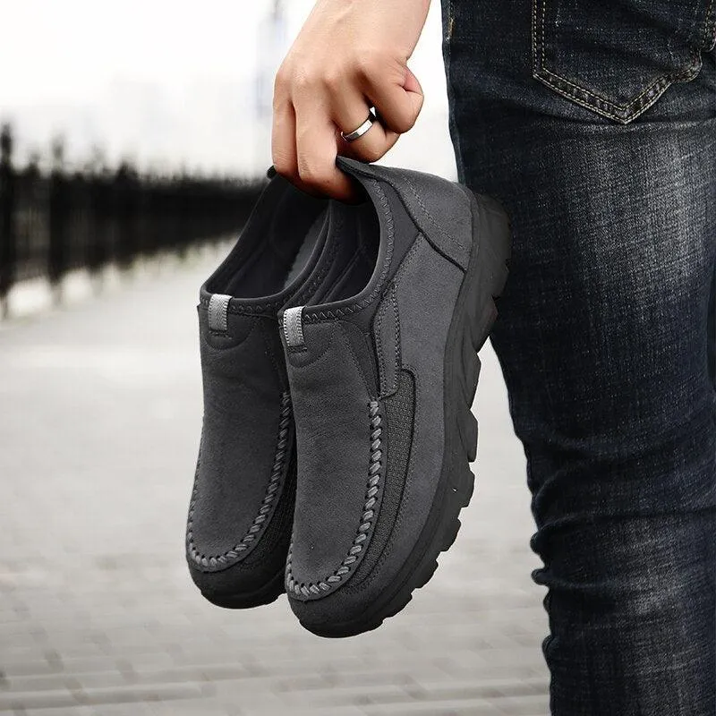 Mens Casual Leather Slip On Shoes Men Loafers Breathable