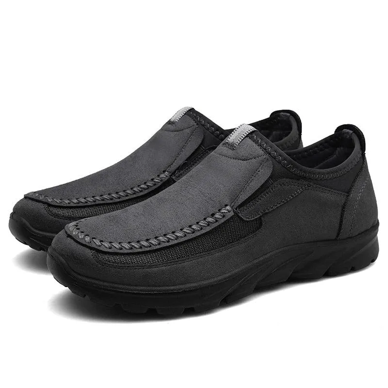 Mens Casual Leather Slip On Shoes Men Loafers Breathable