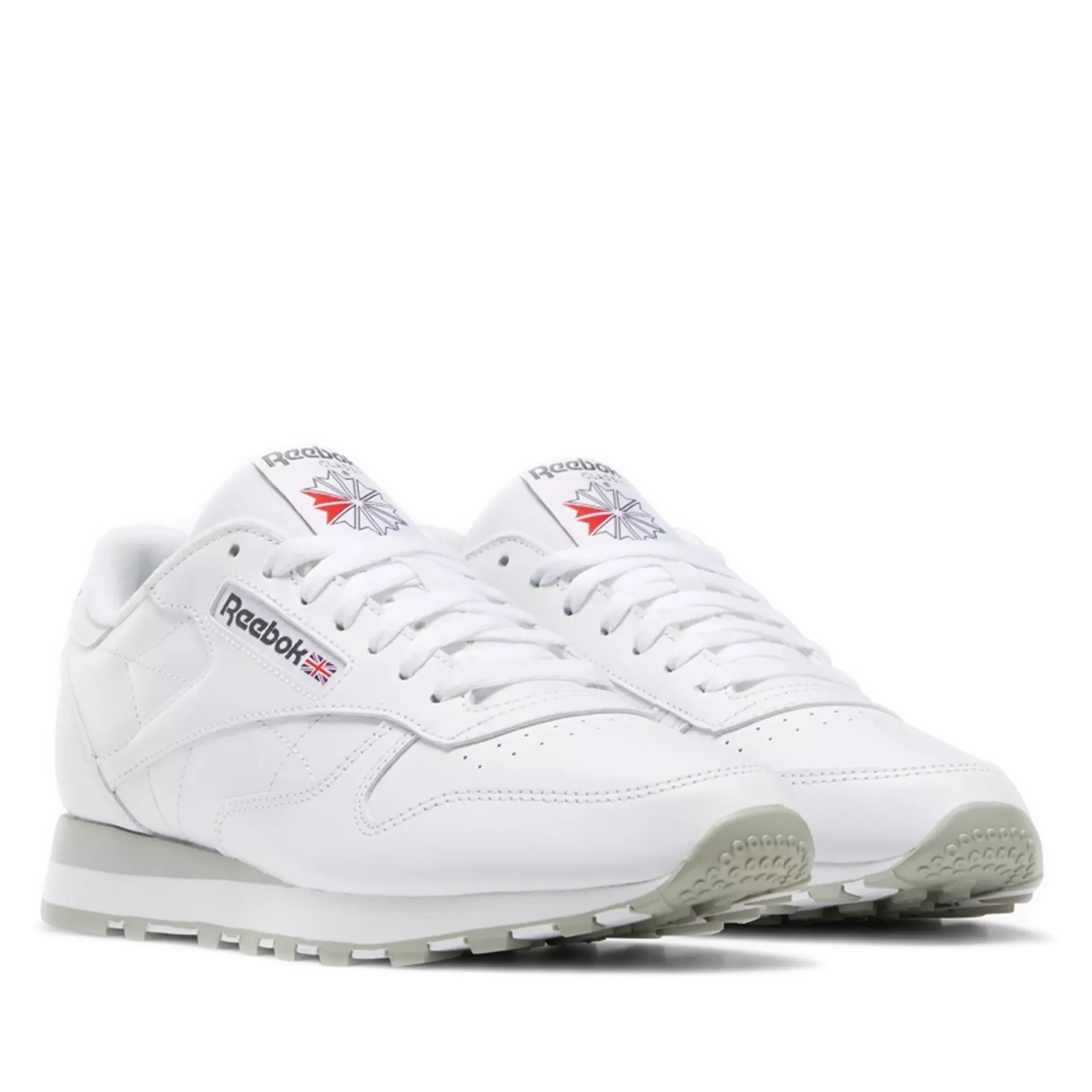 Men's Reebok Classic Leather Shoes - Ftwr White/Pure Grey 3/Pure Grey 7