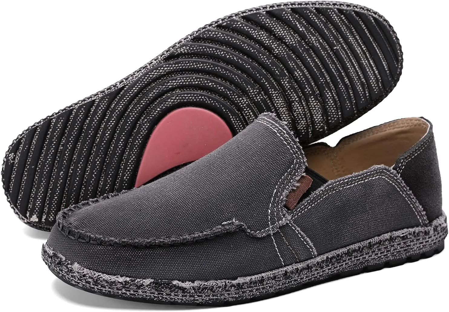 Men'S Slip on Shoes Cloth Shoes Deck Shoes Canvas Leisure Vintage Casual Loafer Boat Shoes