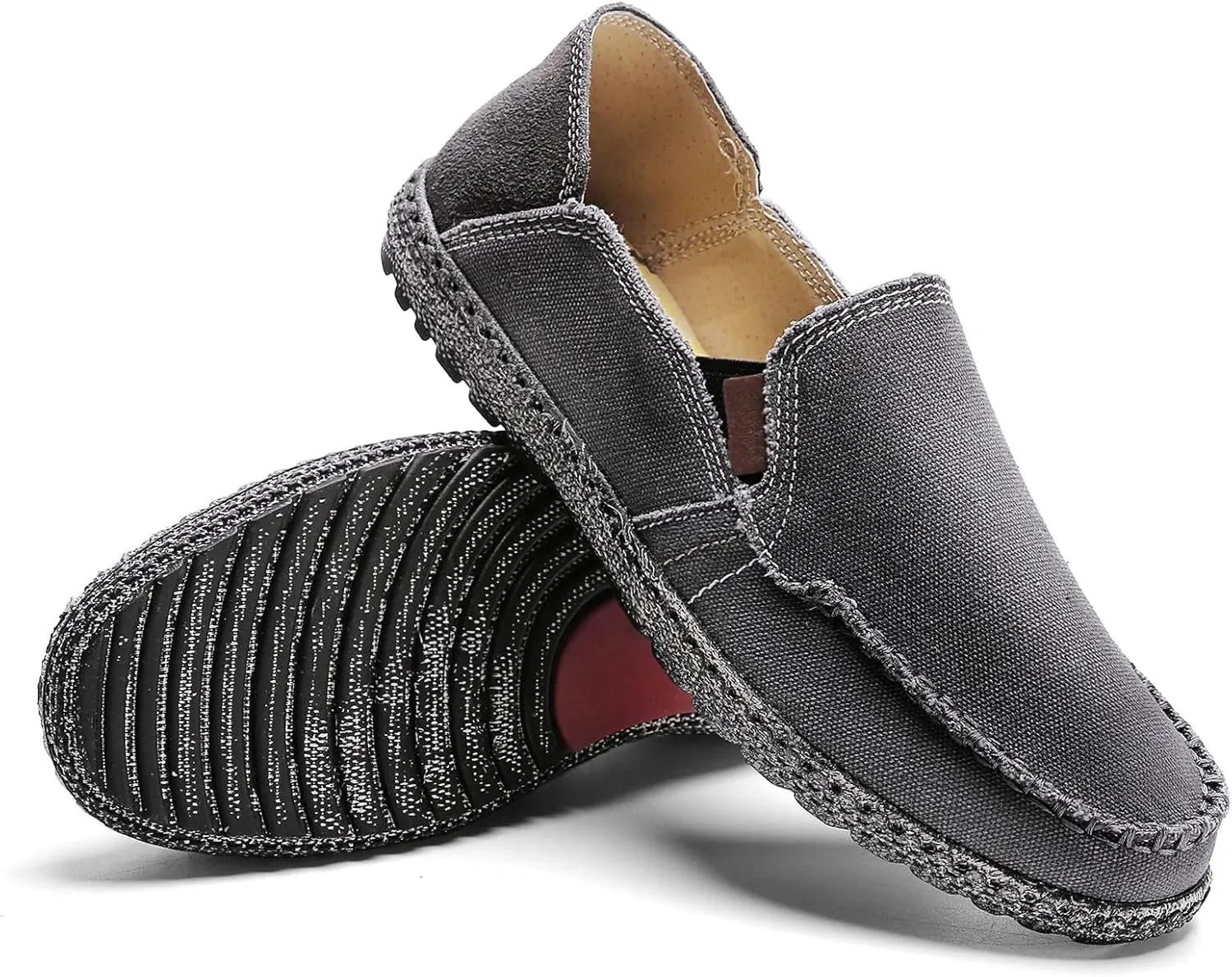 Men'S Slip on Shoes Cloth Shoes Deck Shoes Canvas Leisure Vintage Casual Loafer Boat Shoes