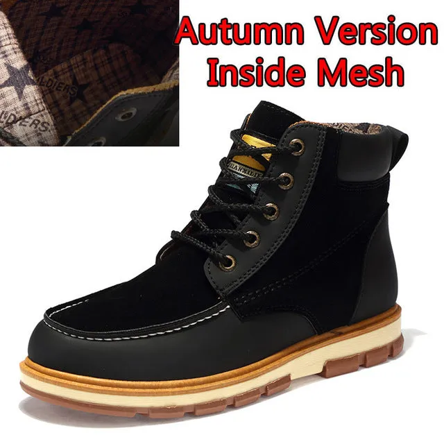 New Autumn Winter Men Casual Ankle Working shoes Warm Plush Comfortable Non-Slip Snow Boots Size 39-46