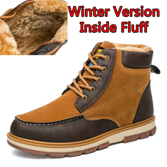 New Autumn Winter Men Casual Ankle Working shoes Warm Plush Comfortable Non-Slip Snow Boots Size 39-46