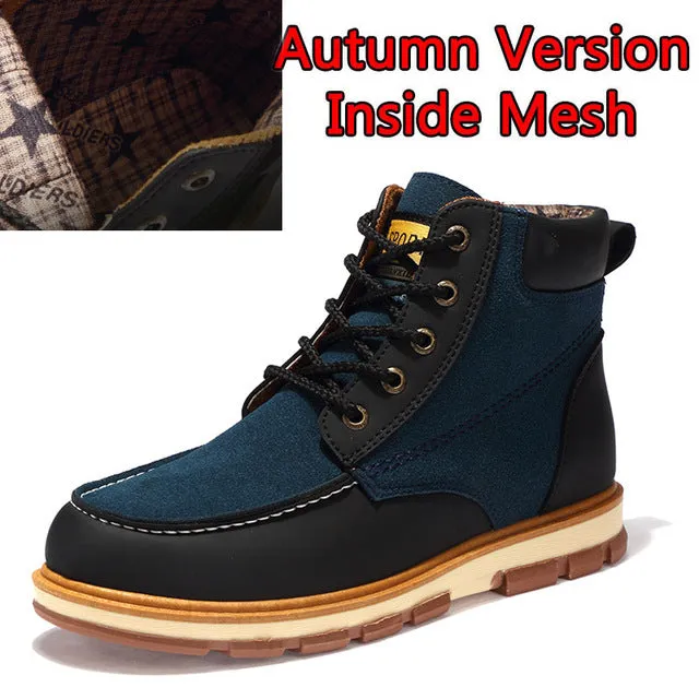 New Autumn Winter Men Casual Ankle Working shoes Warm Plush Comfortable Non-Slip Snow Boots Size 39-46