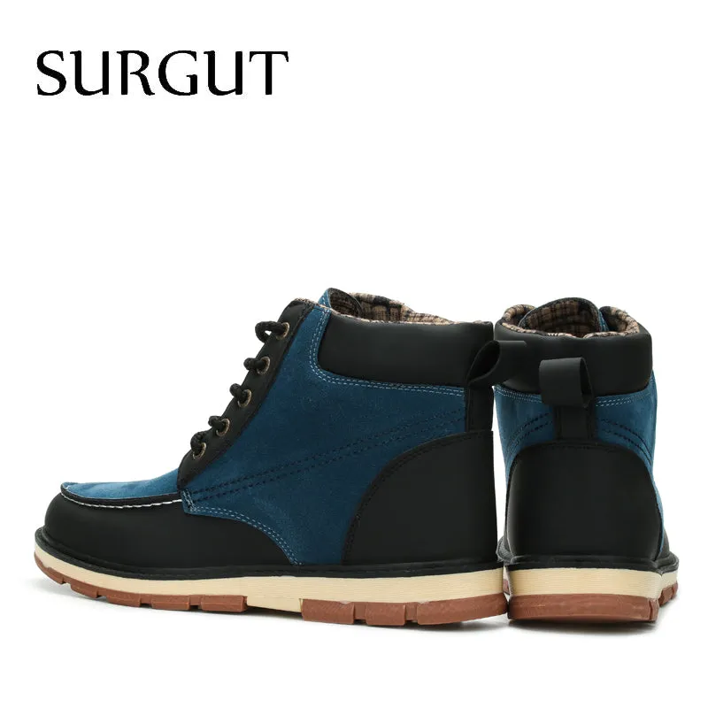 New Autumn Winter Men Casual Ankle Working shoes Warm Plush Comfortable Non-Slip Snow Boots Size 39-46