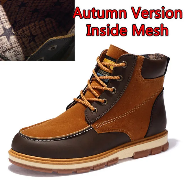 New Autumn Winter Men Casual Ankle Working shoes Warm Plush Comfortable Non-Slip Snow Boots Size 39-46