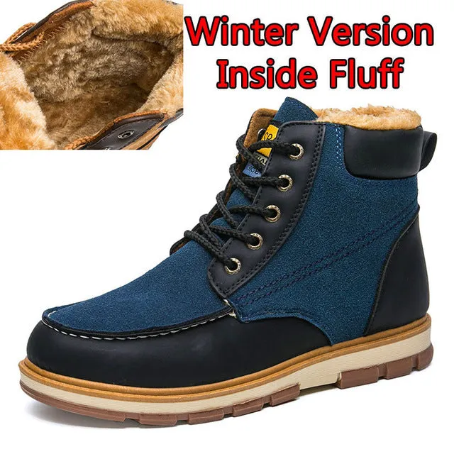 New Autumn Winter Men Casual Ankle Working shoes Warm Plush Comfortable Non-Slip Snow Boots Size 39-46