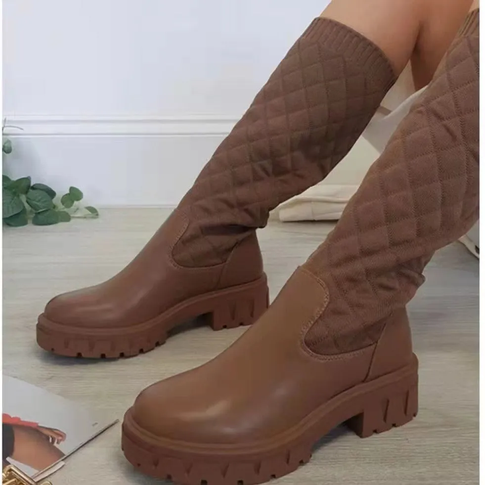 Platform Warm Winter Plus Size Sock Boots