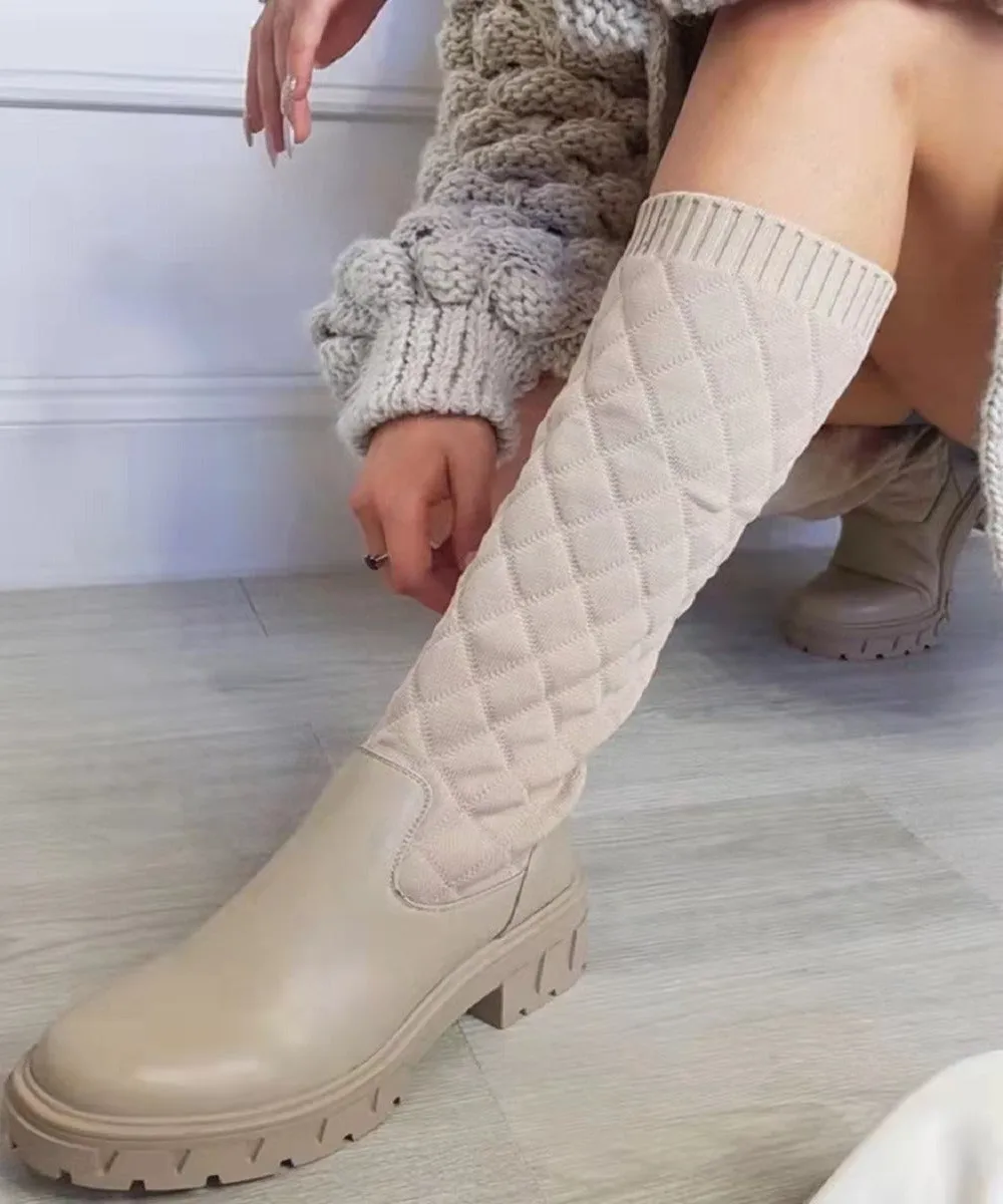 Platform Warm Winter Plus Size Sock Boots