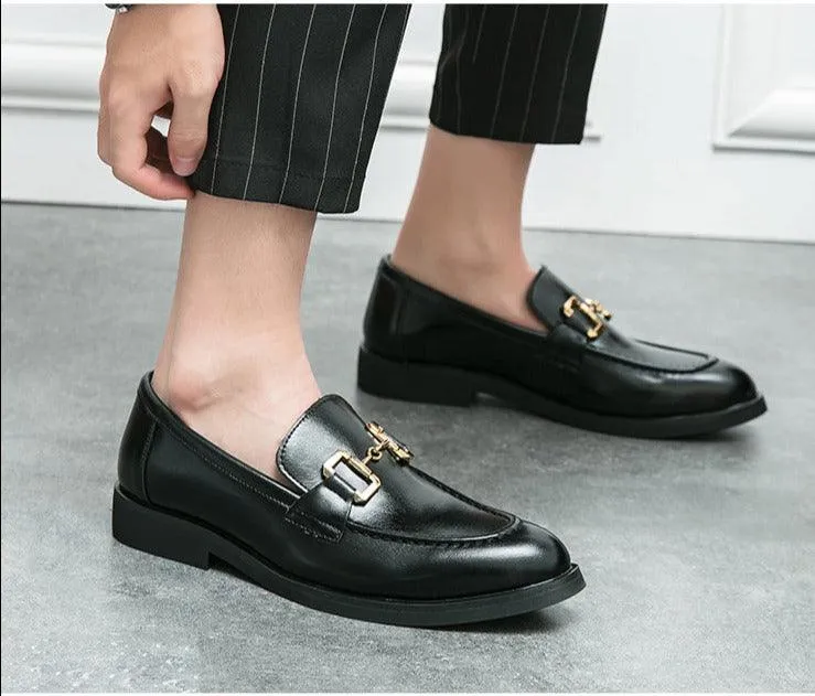 Round Toe Formal Men Loafers - Men Shoes