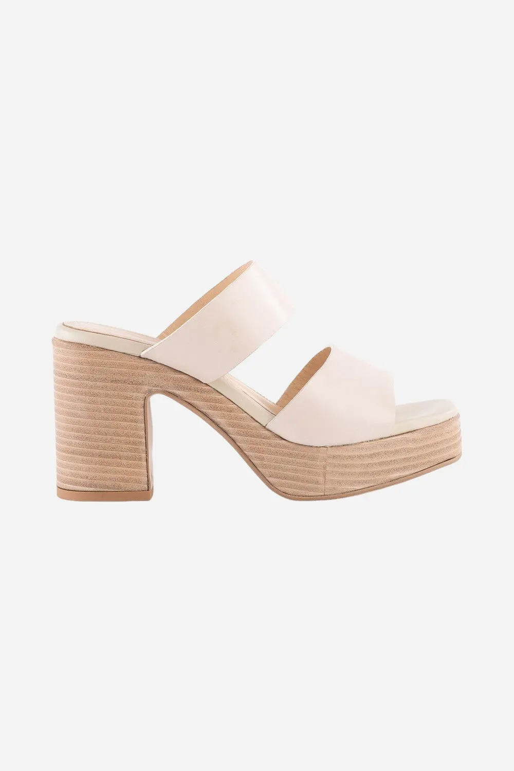 Seychelles Summer Nights Platform Sandals in Leather Off White