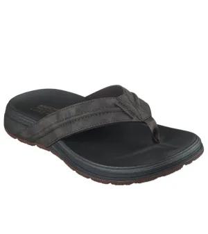 Skechers Mens Brown Vegan Flip Flop Relaxed Fit Sandal PATINO - MARLEE 205111