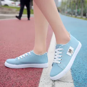 Spring New Style Fashionable and Comfortable Casual Women's Mesh Solid Color Lightweight Student Sports Sneakers Canvas Shoes