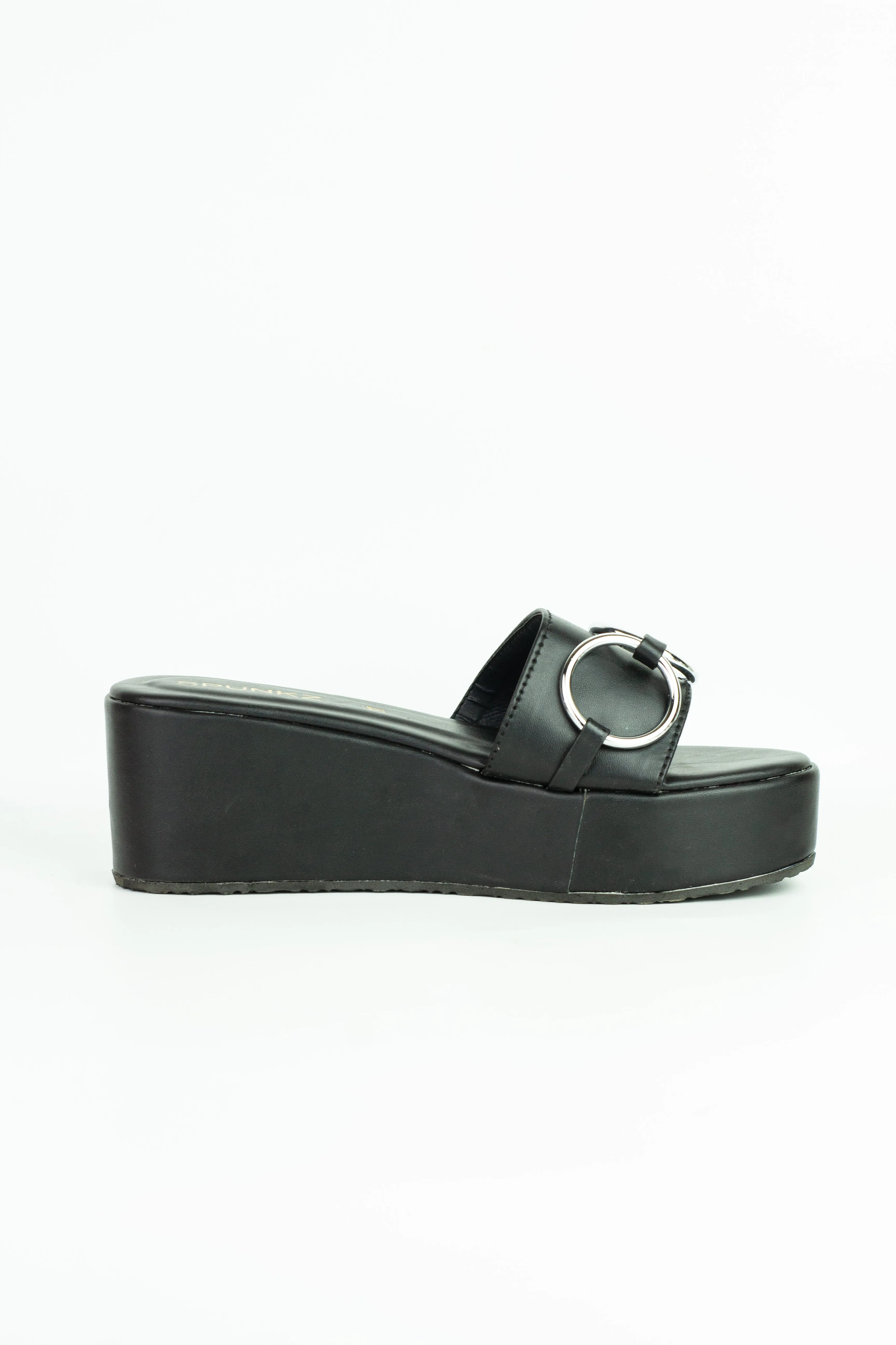 Spunkz Chain Link Wedge Slides in Black