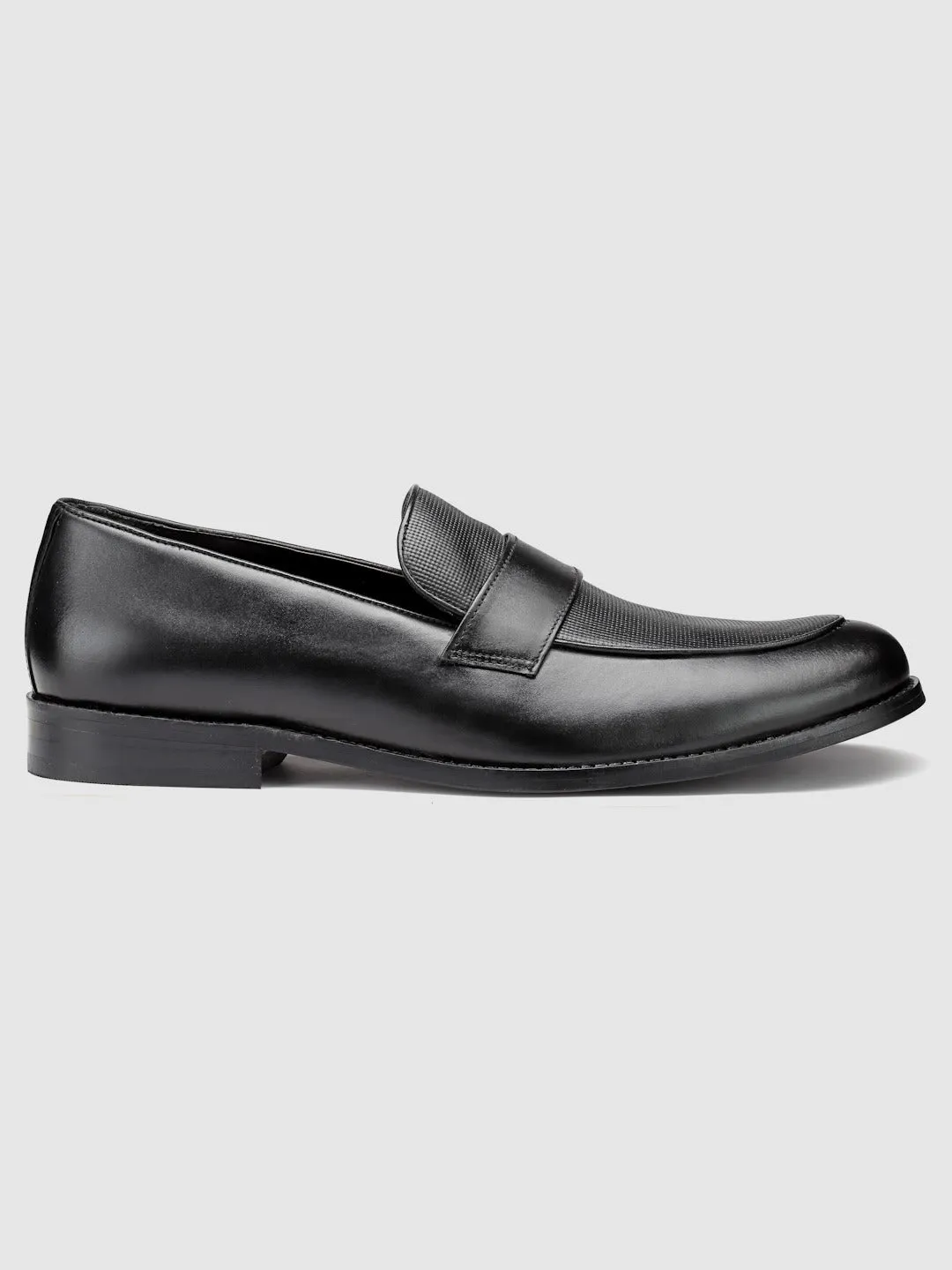 Textured Leather Formal Loafers