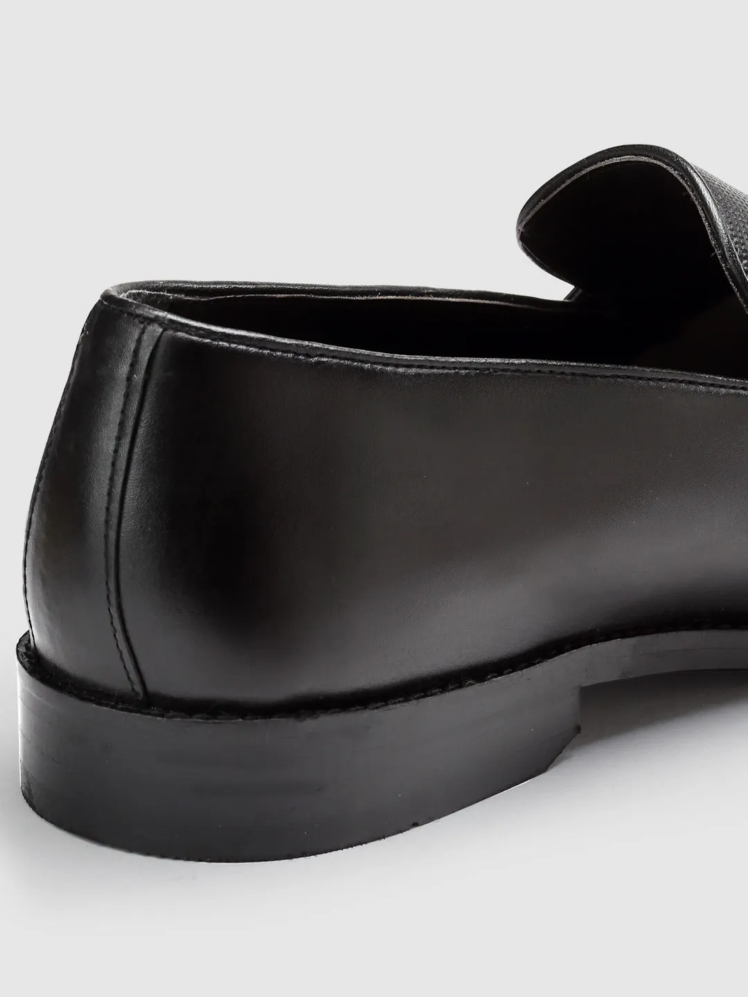 Textured Leather Formal Loafers