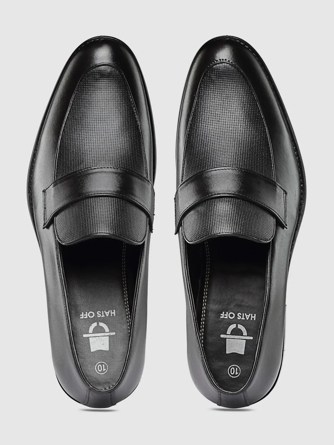 Textured Leather Formal Loafers