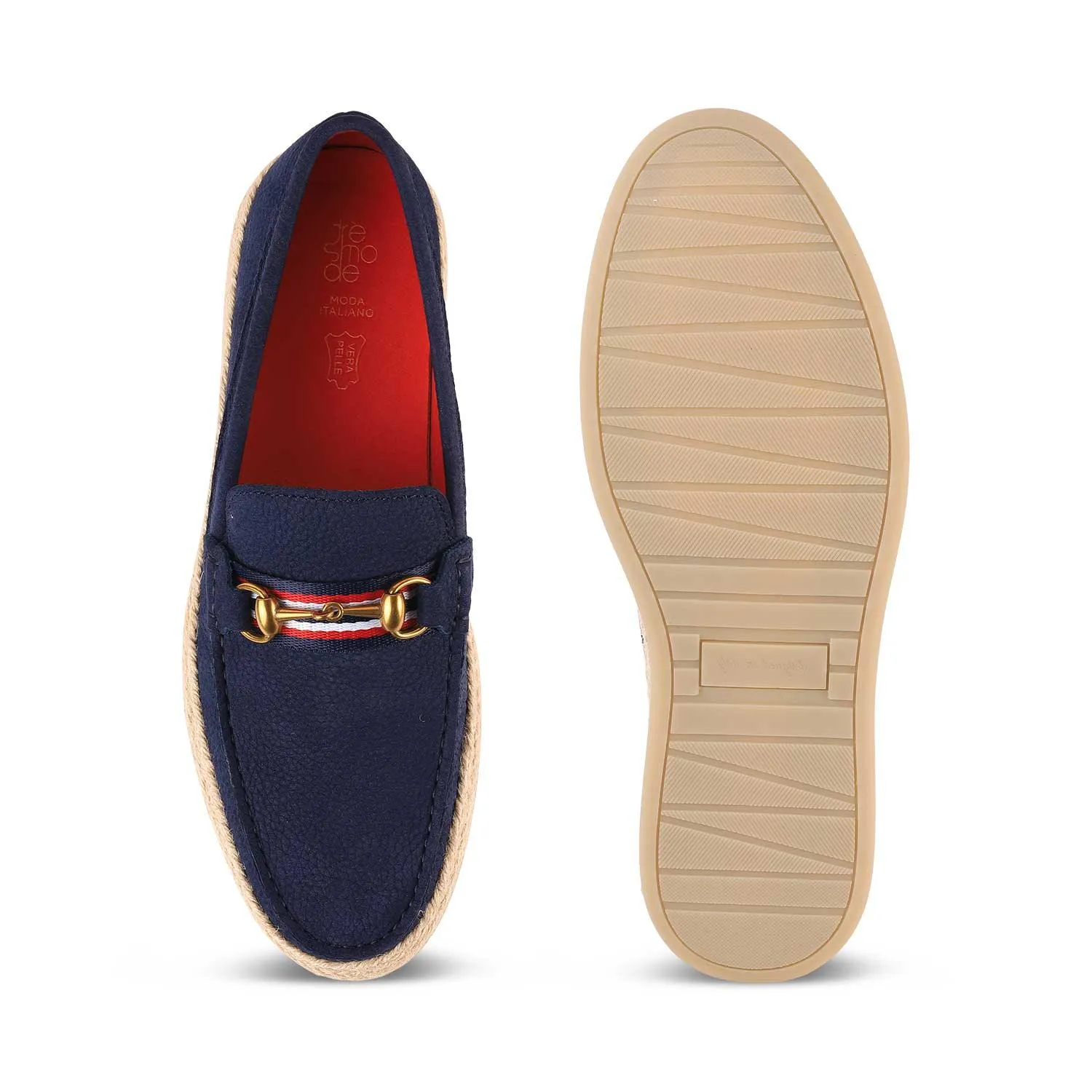 Tresmode Brad Blue Men's Suede Leather Loafers