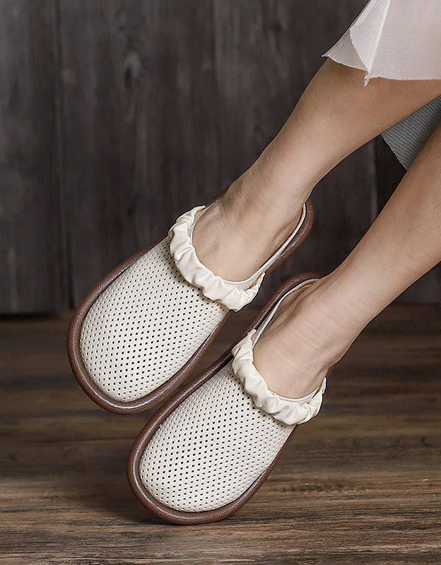 Wide Toe Box Comfortable Soft Leather Slipper