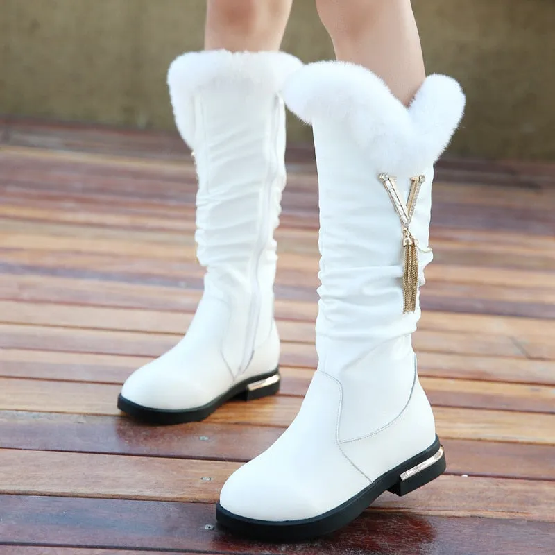 Winter New Girls Boots Fashion Plush Warm Snow Boots