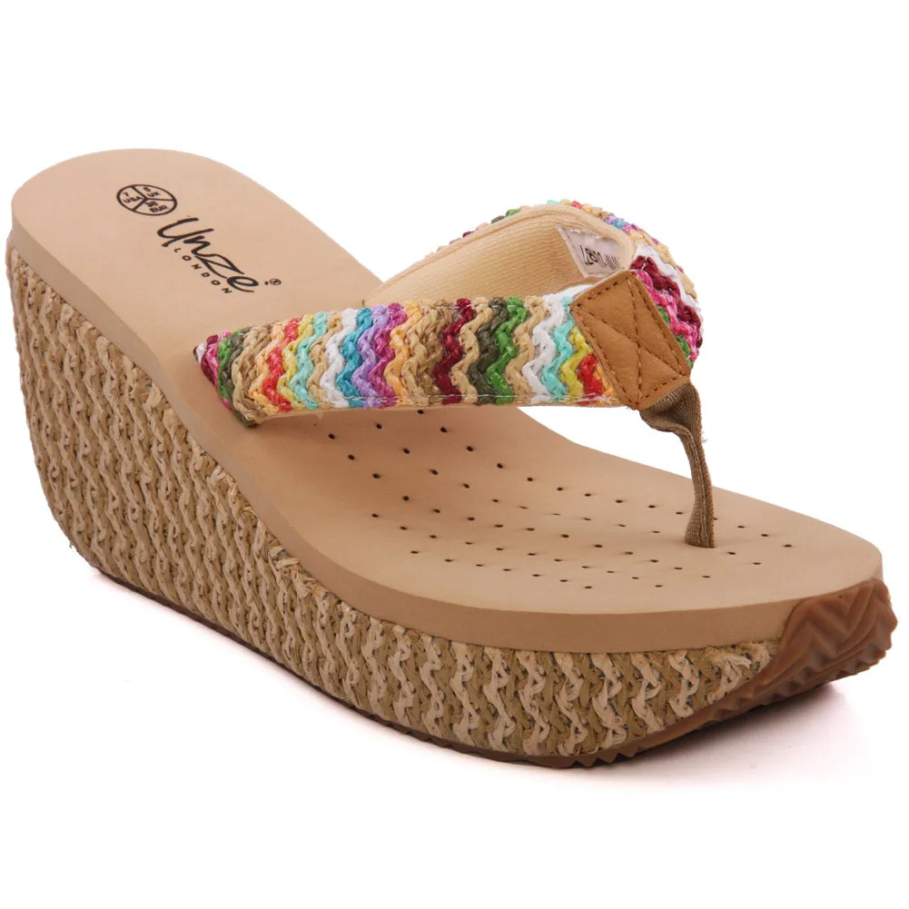 Womens ‘Loopie’ Summer Wedge Slippers